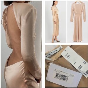 Third Form backless golden blush midi dress 8